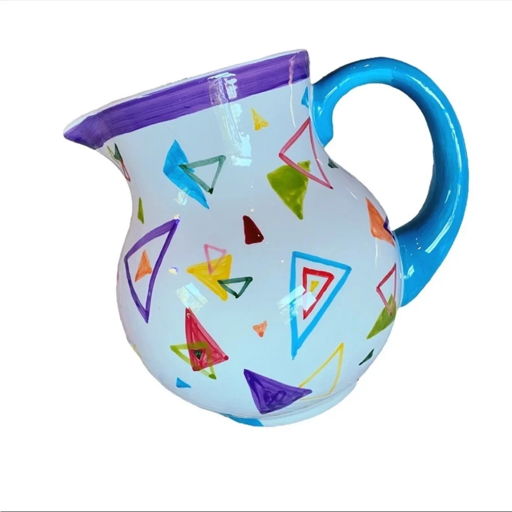 Vintage 1980s/1990s Designpac geometric ceramic pitcher/vase